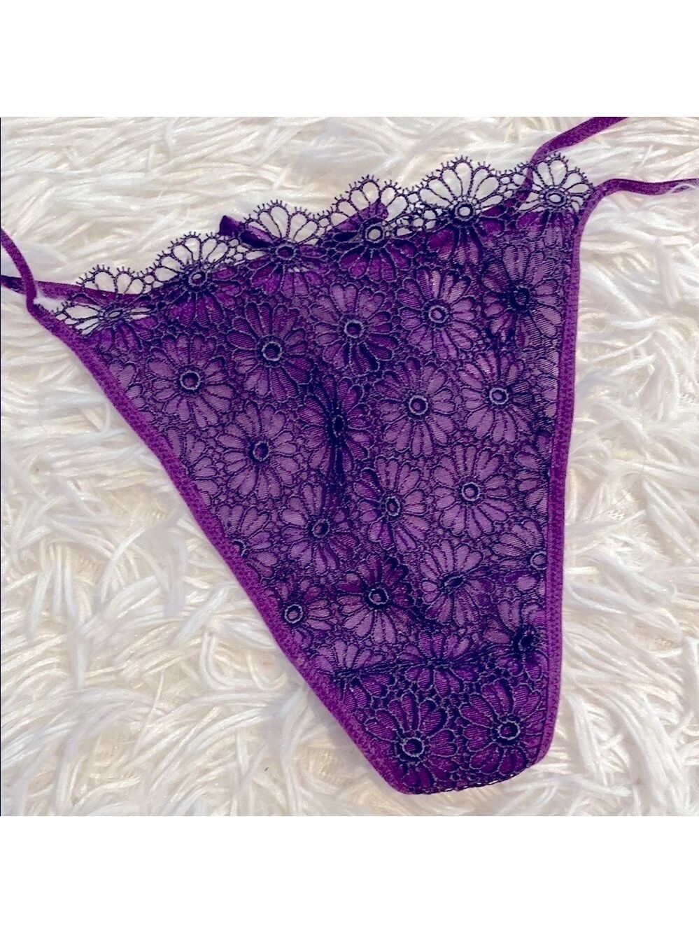 Victoria’s Secret vintage Y2K Purple Lace Floral Thong